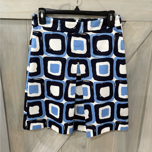 Banana Republic Blue and White A-Line Skirt, Size 0 - Picture 1 of 8